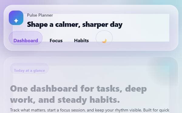 Screenshot of Pulse Planner