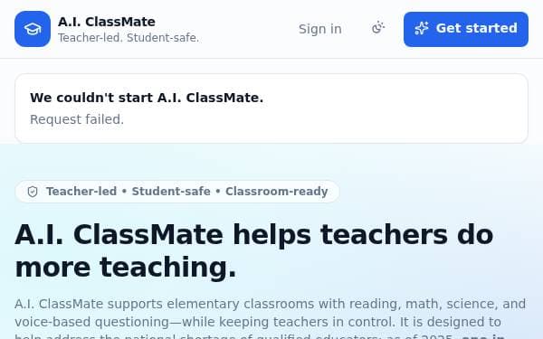 Screenshot of A.I. ClassMate