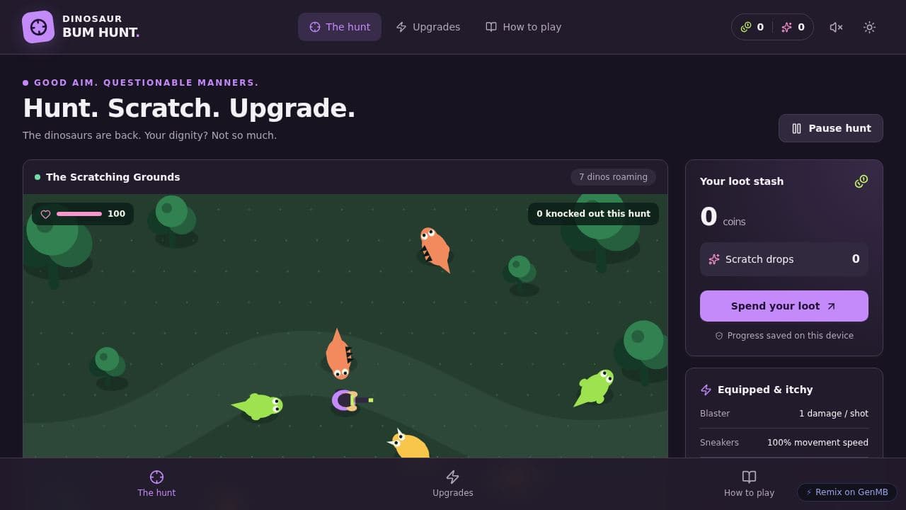 Screenshot of Dinosaur Bum Hunt