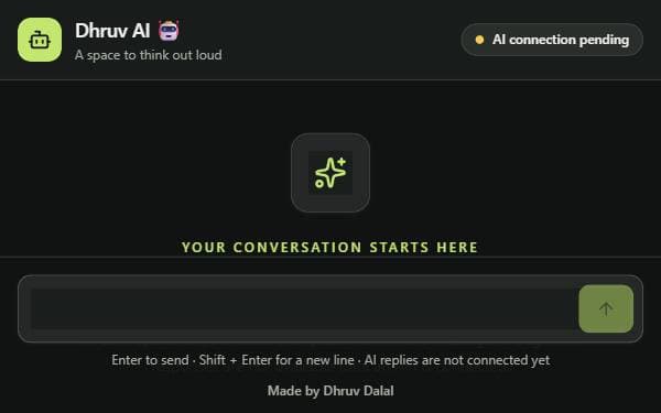 Screenshot of Dhruv AI