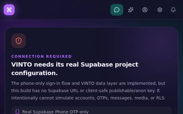 Screenshot of VINTO Violet Signal