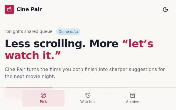 Screenshot of Cine Pair