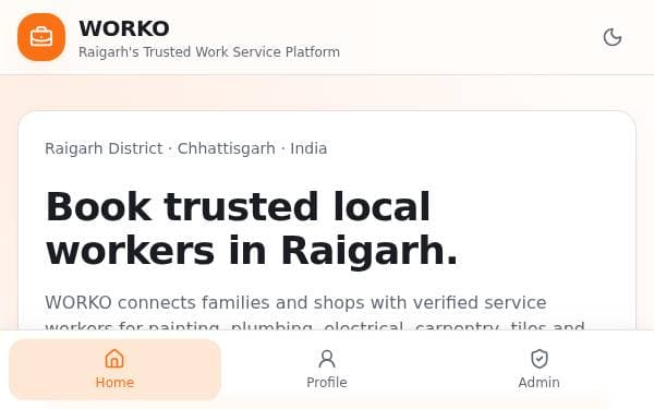 Screenshot of WORKO Raigarh