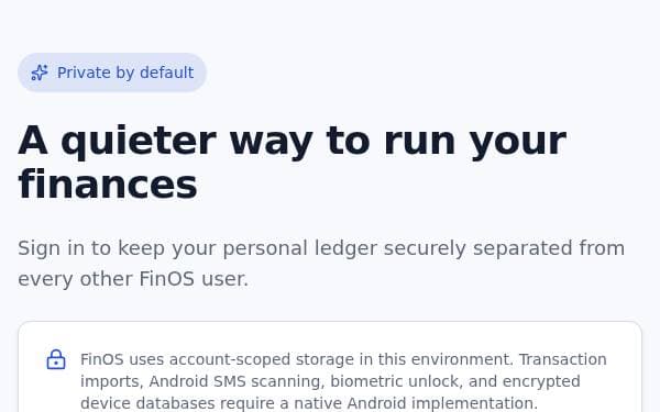 Screenshot of FinOS Ledger