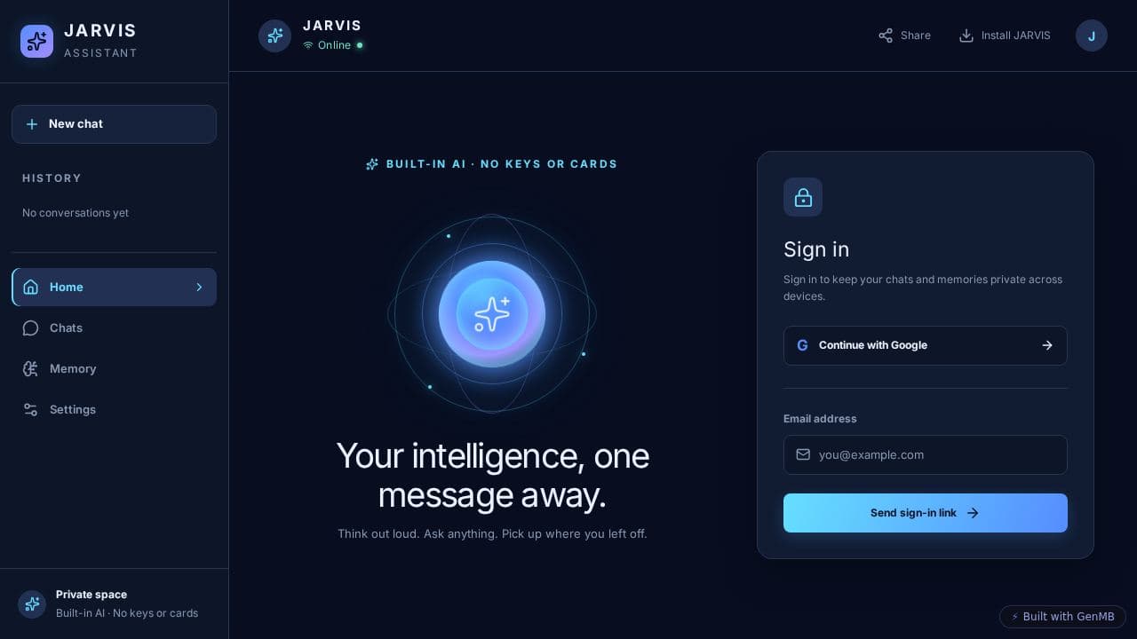 Screenshot of JARVIS AI Assistant