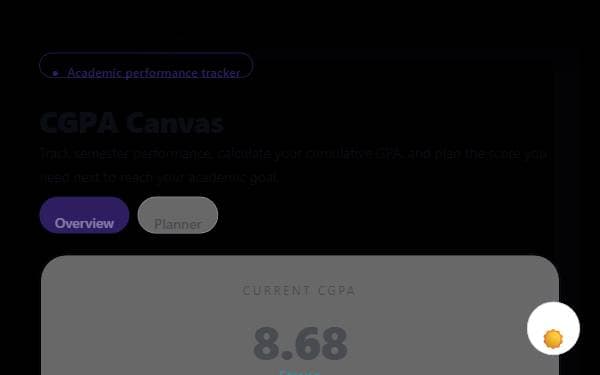 Screenshot of CGPA Canvas