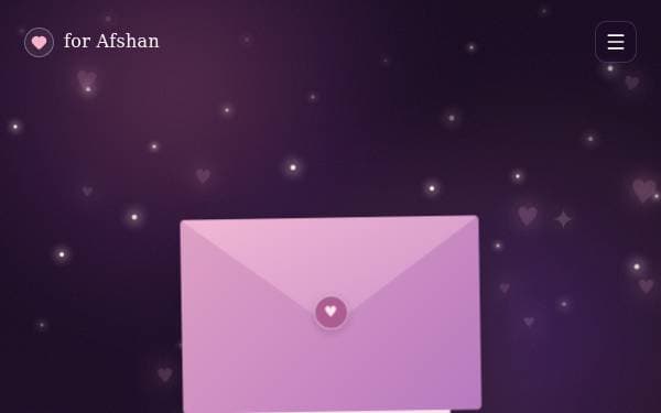Screenshot of Afshan's Birthday Journey