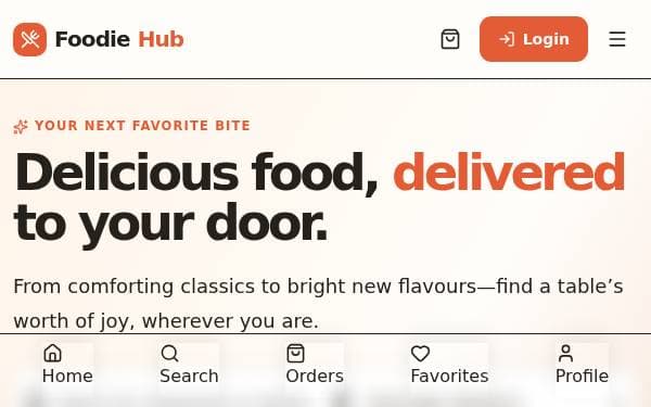 Screenshot of FoodieHub Ordering App