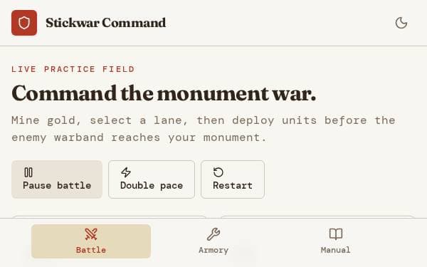 Screenshot of Stickwar Command