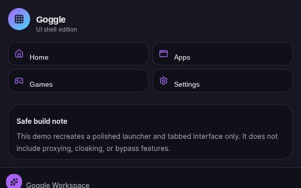 Screenshot of Goggle UI Shell