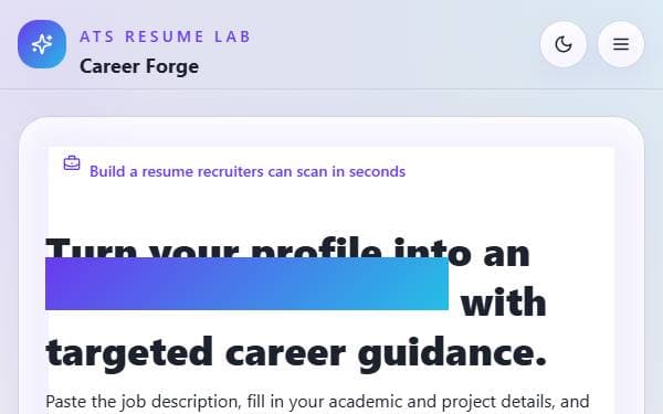Screenshot of ATS Career Forge