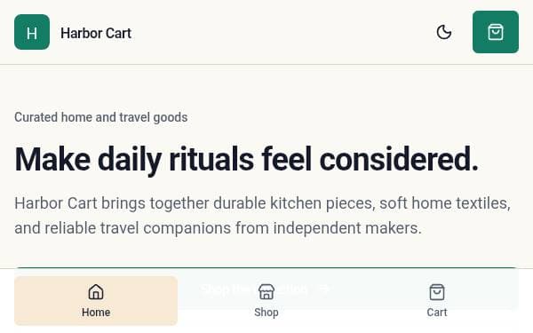 Screenshot of Harbor Cart