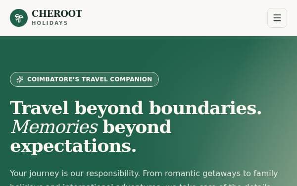 Screenshot of Cheroot Holidays