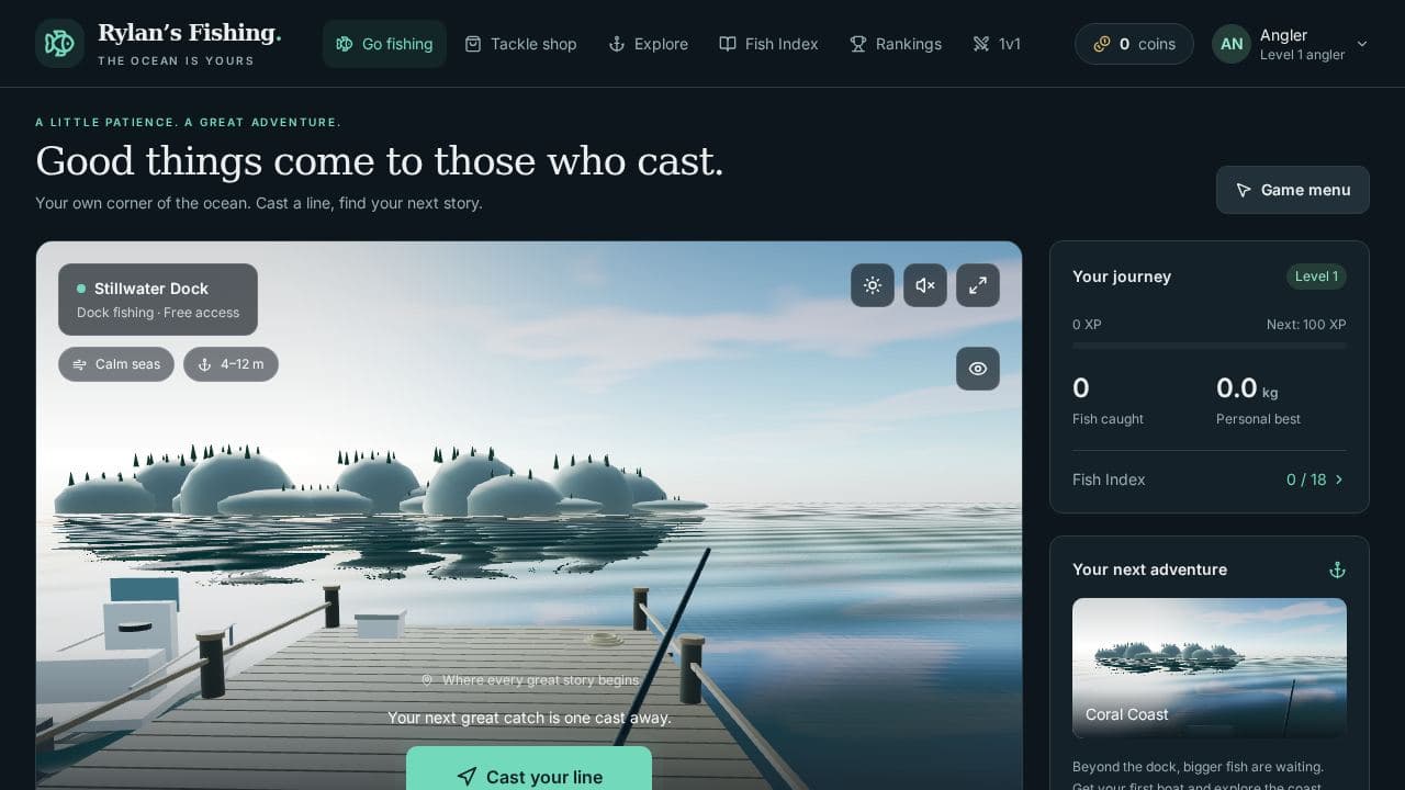 Screenshot of Rylan’s Fishing
