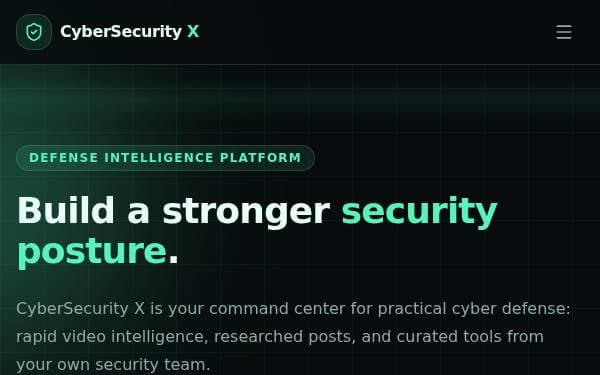 Screenshot of CyberSecurity X