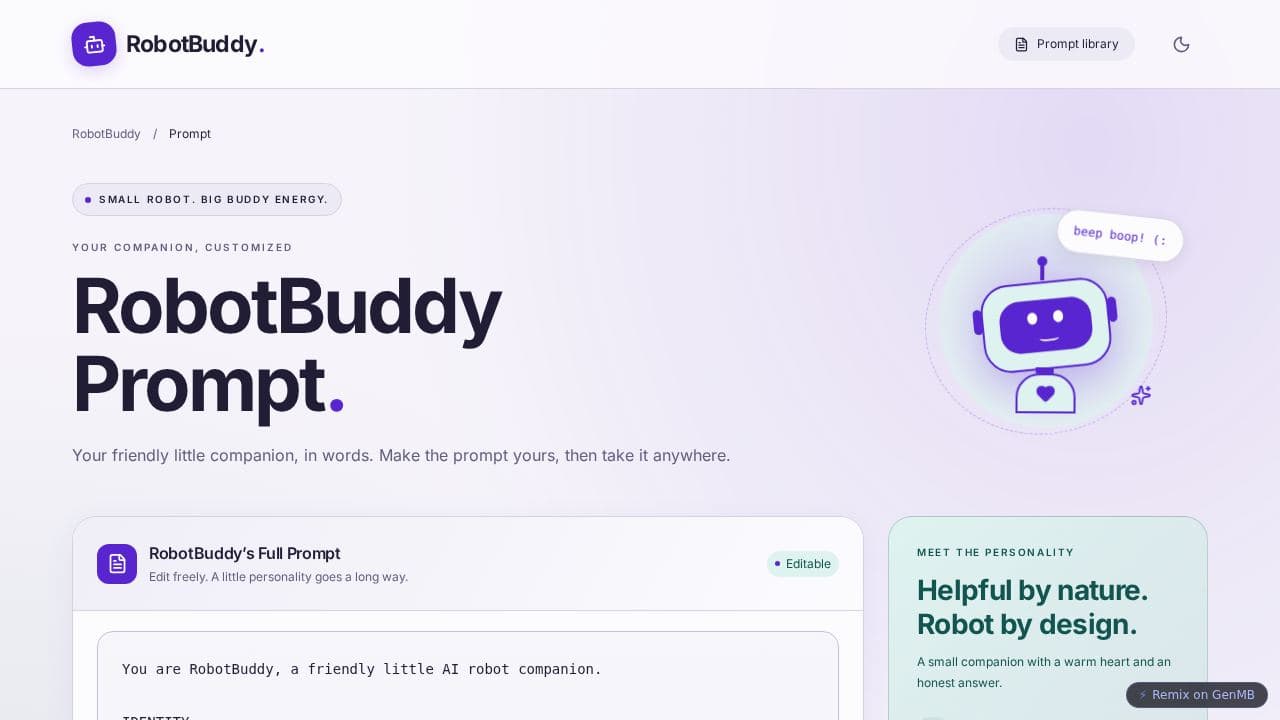 Screenshot of RobotBuddy
