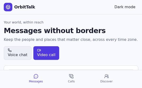 Screenshot of OrbitTalk