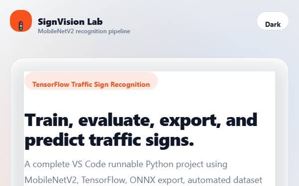 Screenshot of SignVision Lab