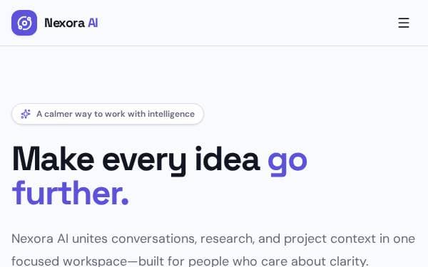 Screenshot of Nexora AI Platform