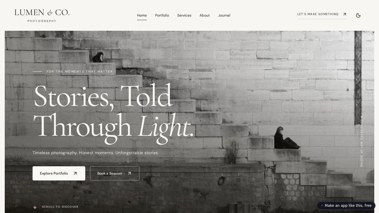 Screenshot of Lumen & Co. Photography