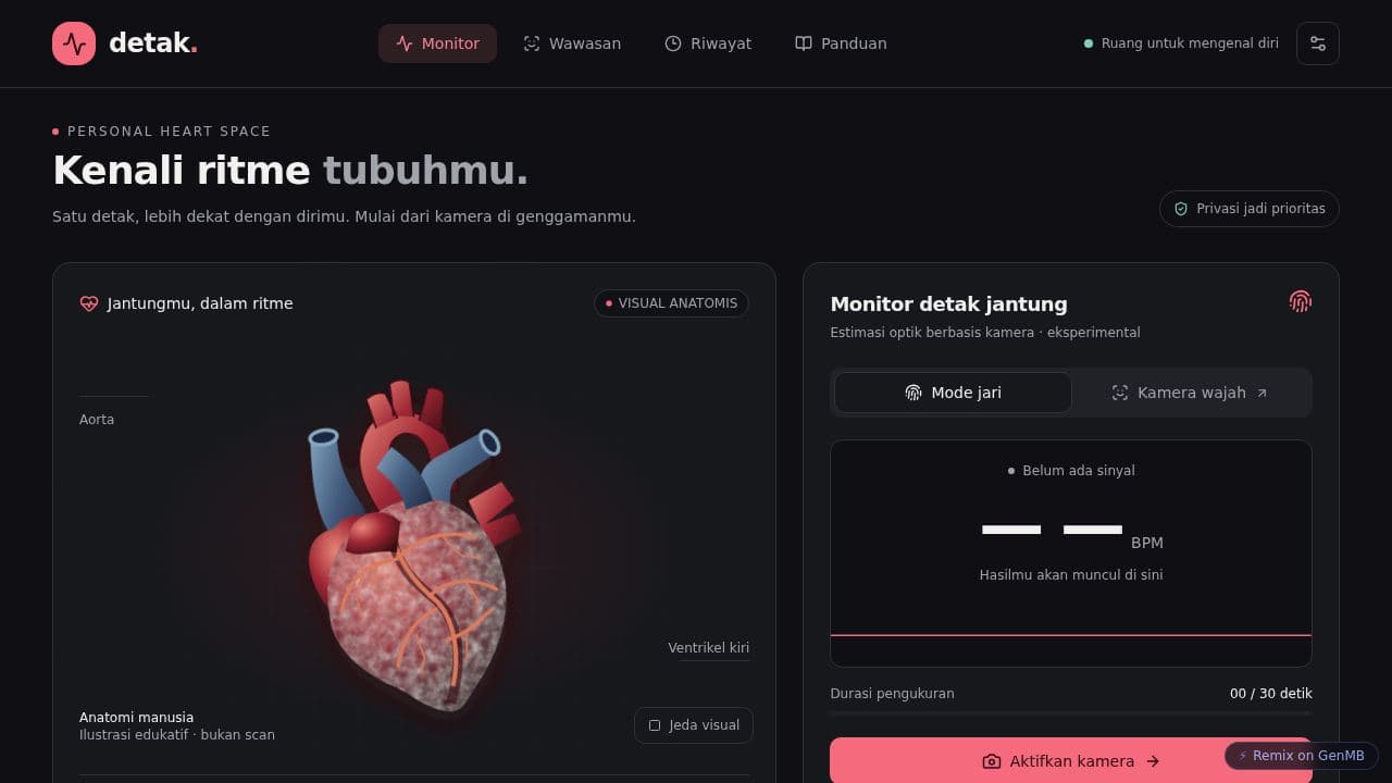 Screenshot of Pulse & Mood Monitor