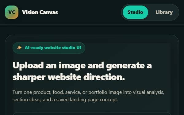 Screenshot of Vision Canvas