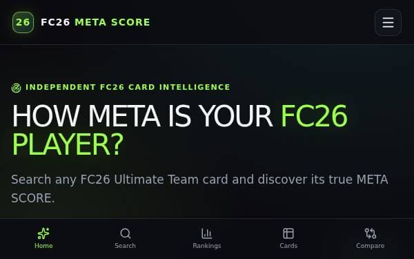 Screenshot of FC26 Meta Score