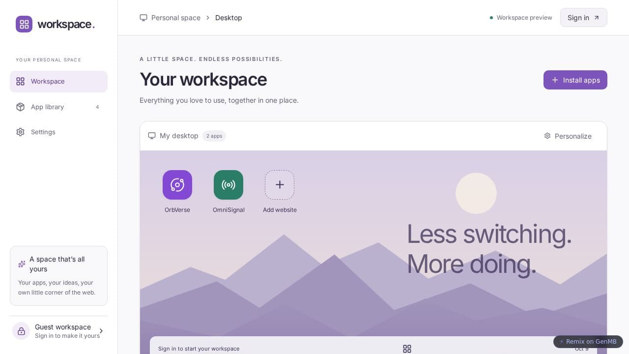 Screenshot of Your Workspace