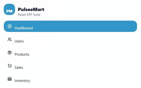 Screenshot of PulseMart ERP