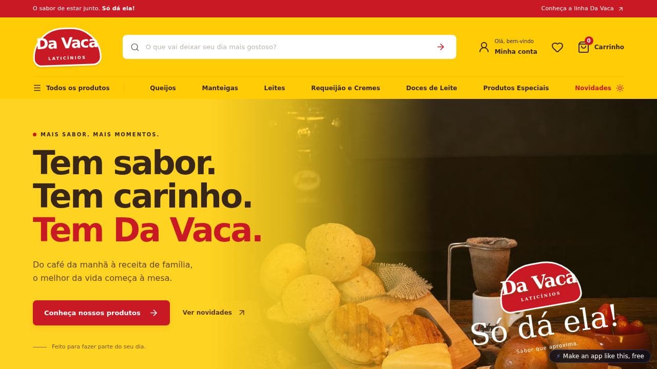 Screenshot of Da Vaca — Só dá ela!