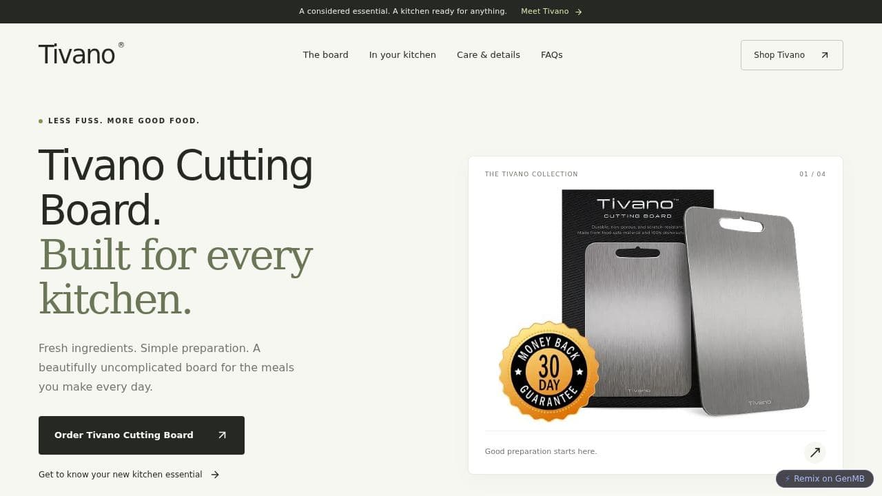 Screenshot of Tivano — Built for Every Kitchen