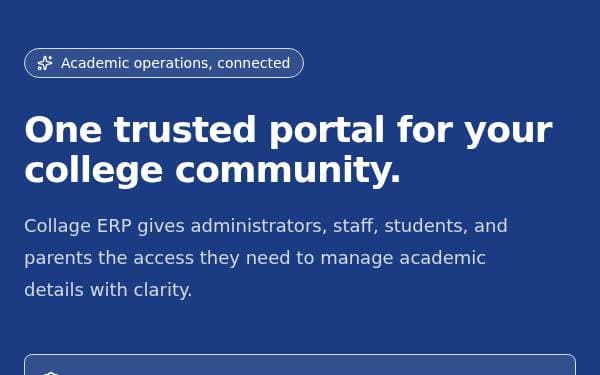 Screenshot of College ERP Portal