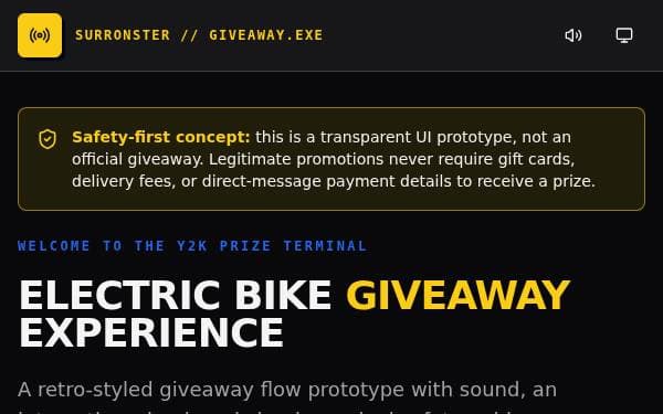 Screenshot of Surronster Giveaway Wheel