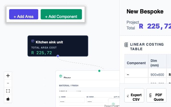 Screenshot of CW Costing Engine