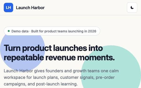 Screenshot of Launch Harbor