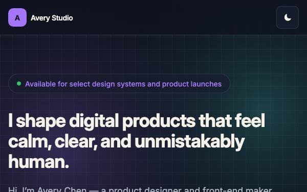 Screenshot of Lumen Portfolio