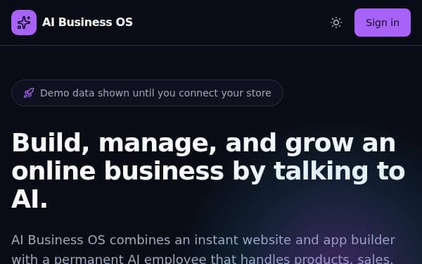 Screenshot of AI Business OS