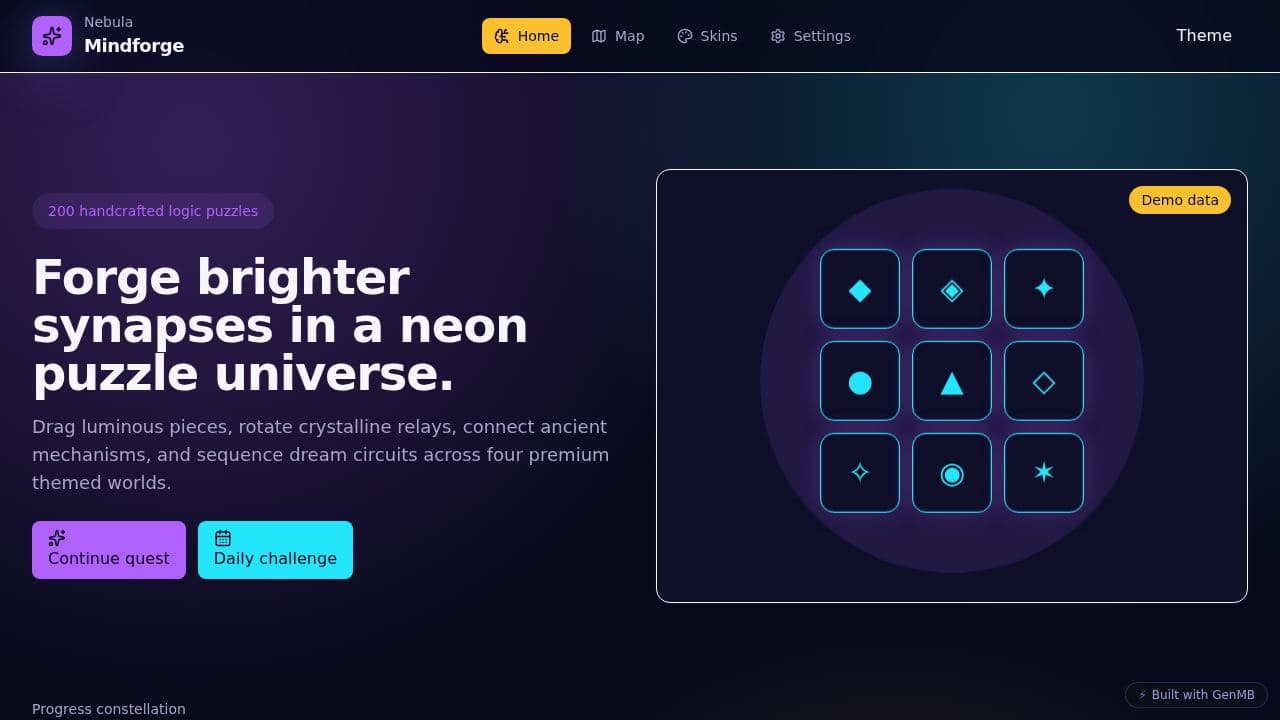 Screenshot of Nebula Mindforge
