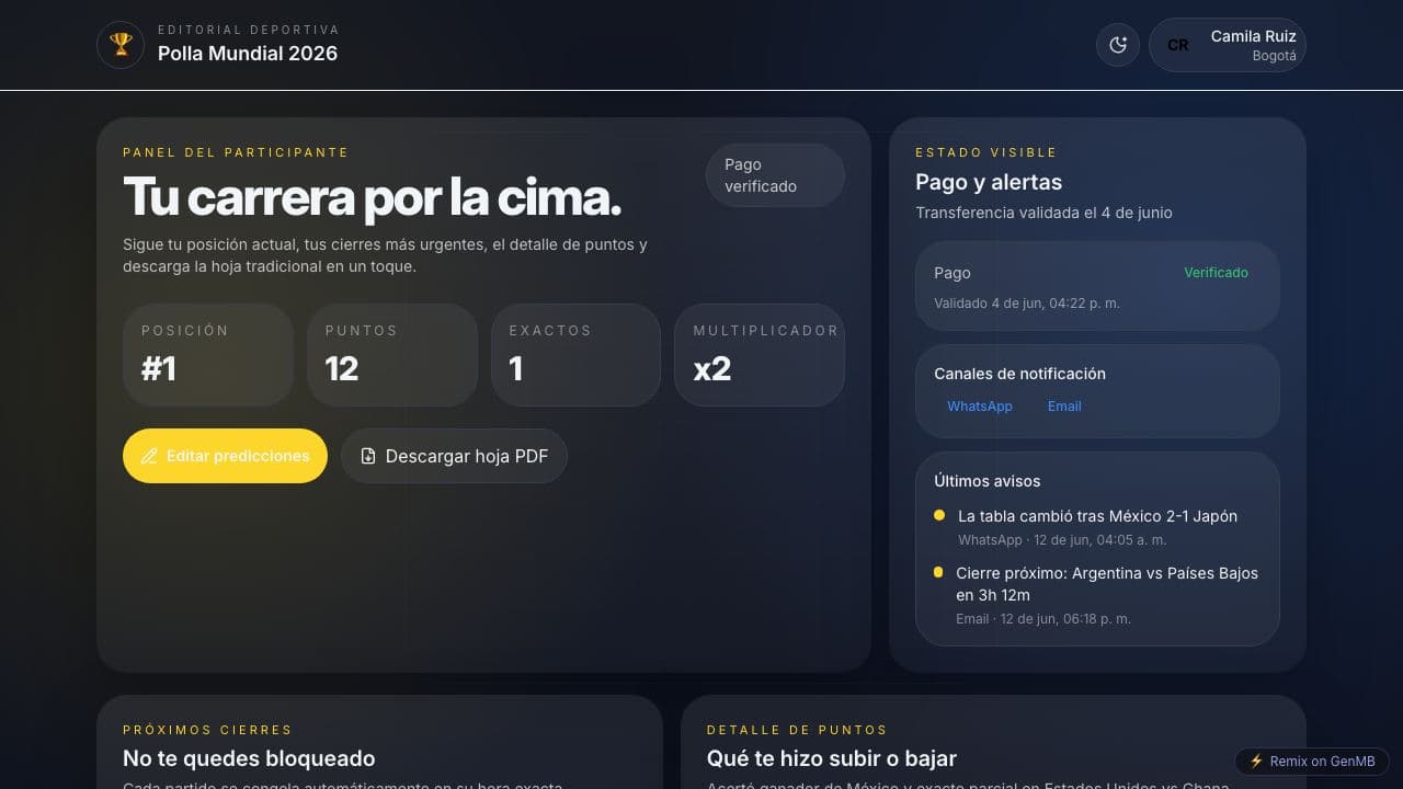 Screenshot of Gol de Quiniela
