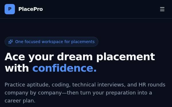 Screenshot of PlacePro Career Hub