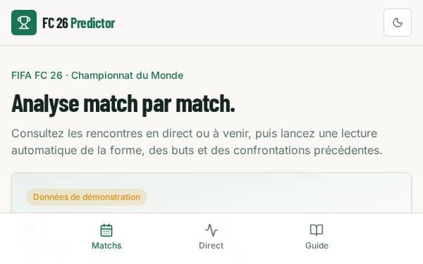 Screenshot of FC 26 Predictor