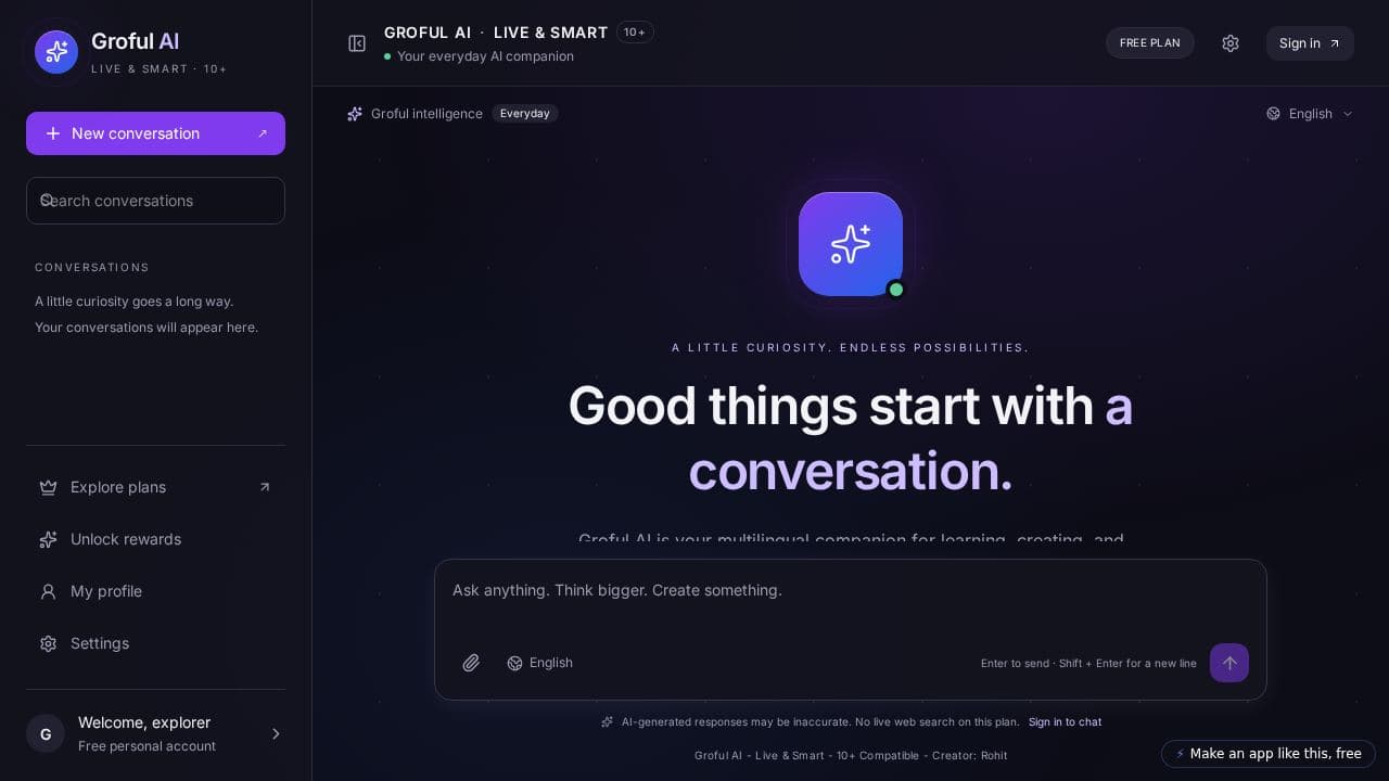 Screenshot of Groful AI