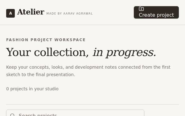 Screenshot of Atelier Workspace