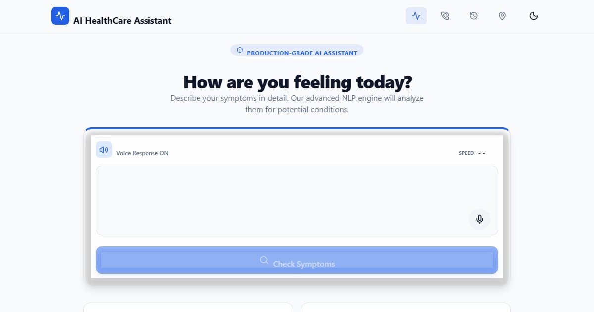 Screenshot of AI HealthCare Assistant