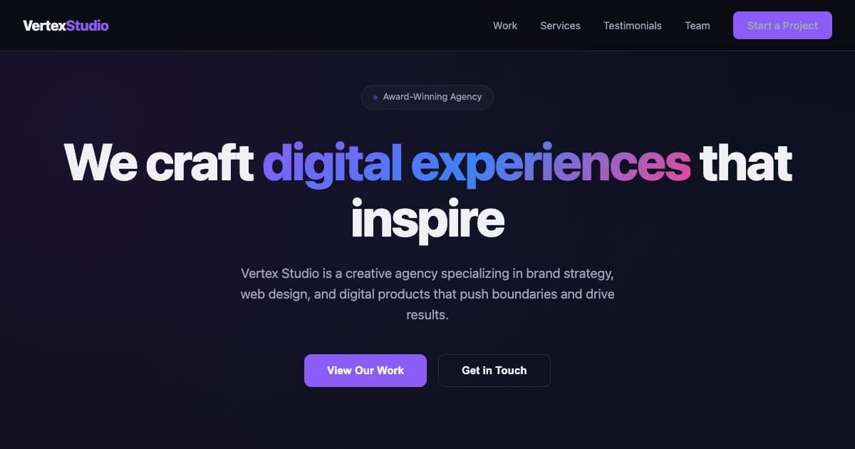 Screenshot of Creative Agency Portfolio