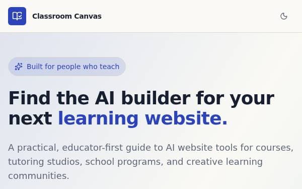 Screenshot of Classroom Canvas