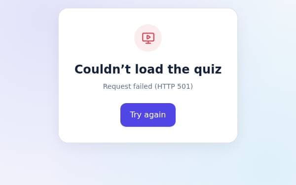 Screenshot of Present Perfect Quiz