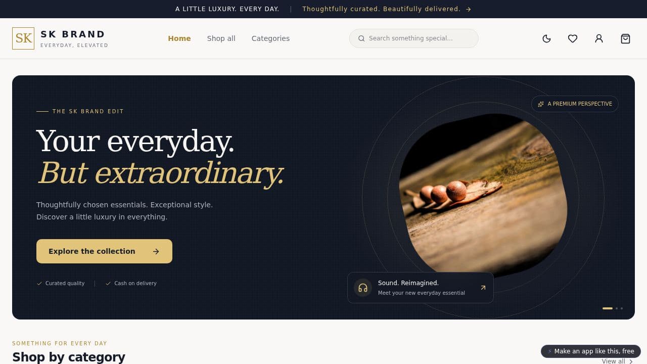 Screenshot of SK Brand Marketplace