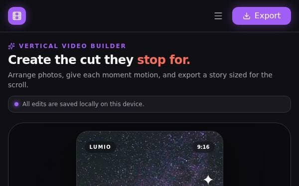 Screenshot of Motion Montage Studio