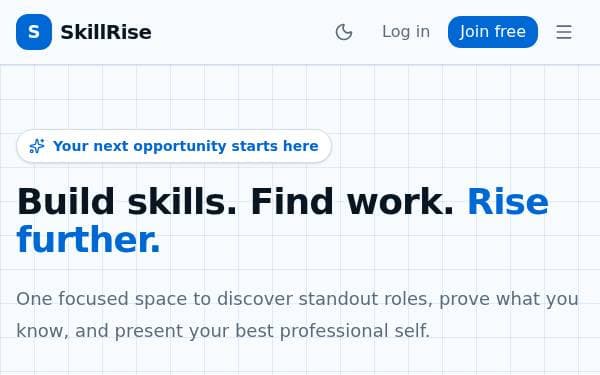Screenshot of SkillRise Career Hub